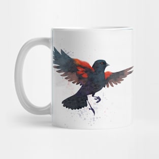 Red-Winged Blackbird Watercolor Style Mug